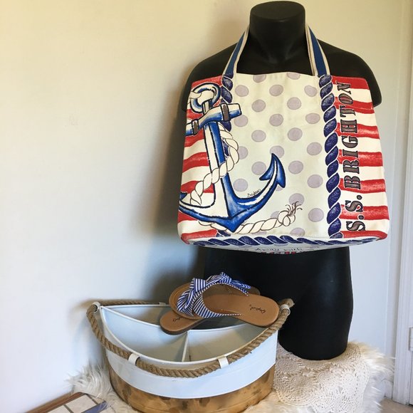 SS Brighton Handbags - SS Brighton Nautical Canvas Beach Tote
